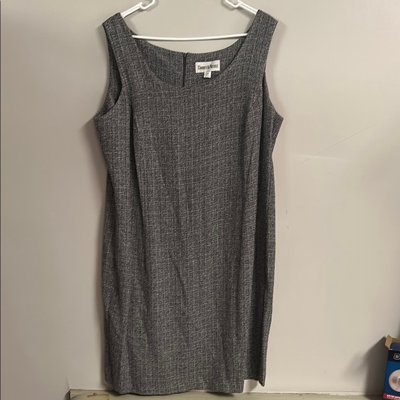 Danny & Nicole Gray Ribbed Sheath Dress - Picture 1 of 4